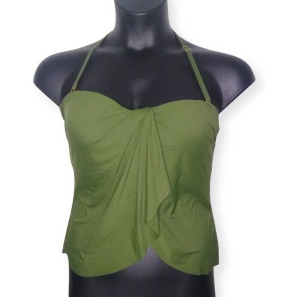 Vince Camuto Other - Vince Camuto Draped Bandini Swimsuit Top M Green
